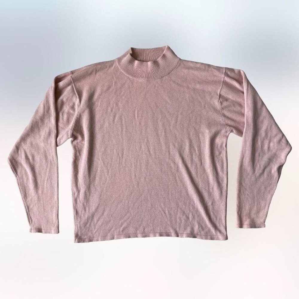 vintage pale rose colored mock neck sweater! size: med/large